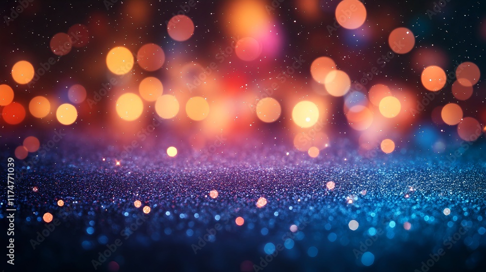 Poster mesmerizing abstract background with shimmering glitter twinkling lights and a dark starry sky like 