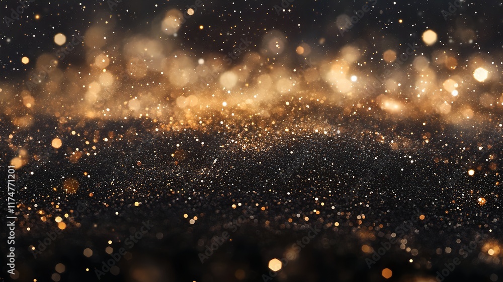Aufkleber mesmerizing celestial backdrop of glittering golden sparkles shimmering galaxy lights and a dazzling