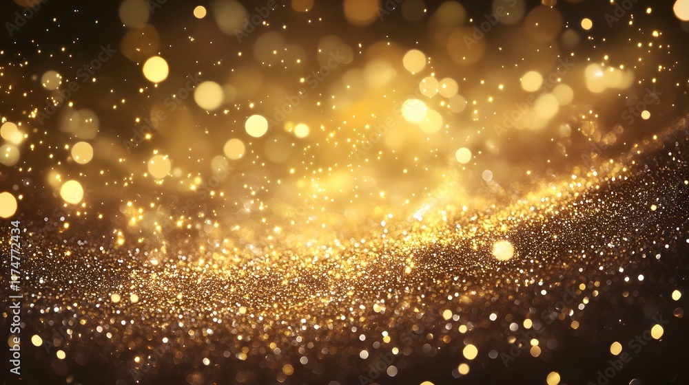Poster mesmerizing glitter sparkle and shimmer creating a luminous golden and festive backdrop ideal for ho