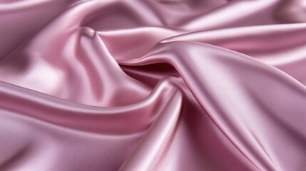 Wide view of pink-purple satin fabric with gentle folds and a luxurious shine, creating an elegant background for web banners and designs
