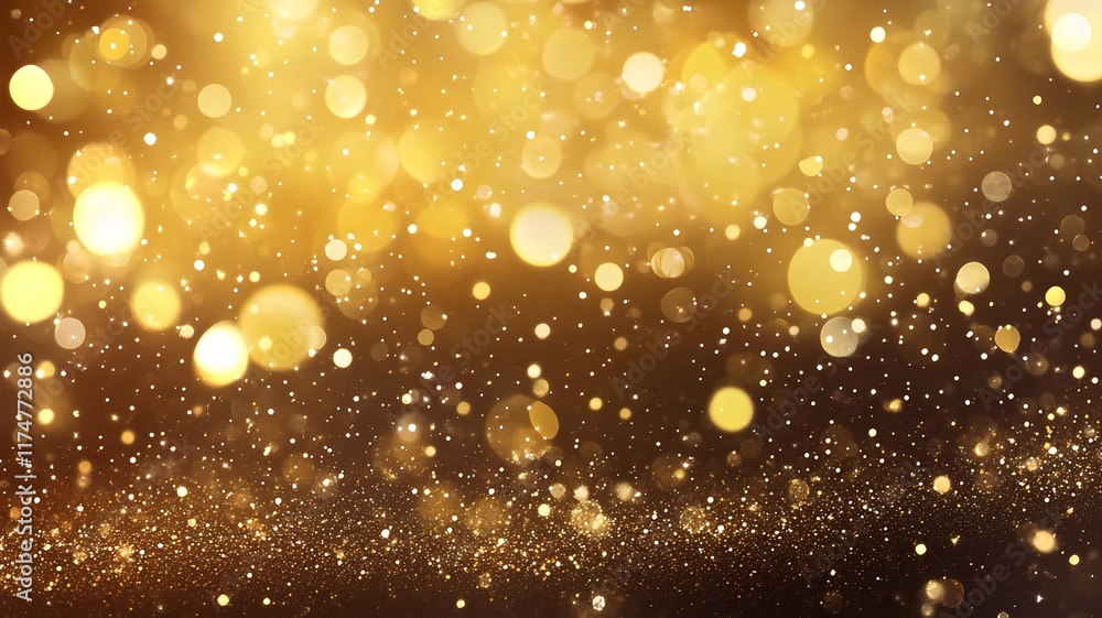 Poster mesmerizing glittering gold bokeh backdrop with shimmering sparkling and luminous effects ideal for 
