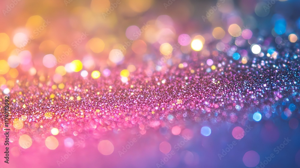 Poster shimmering glitter backdrop with vibrant kaleidoscopic reflections creating a dazzling and mesmerizi