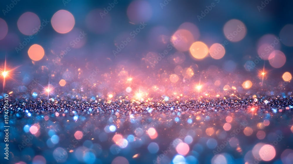 Poster dazzling bokeh lights and glittering sparks in vibrant abstract background creating a magical and en