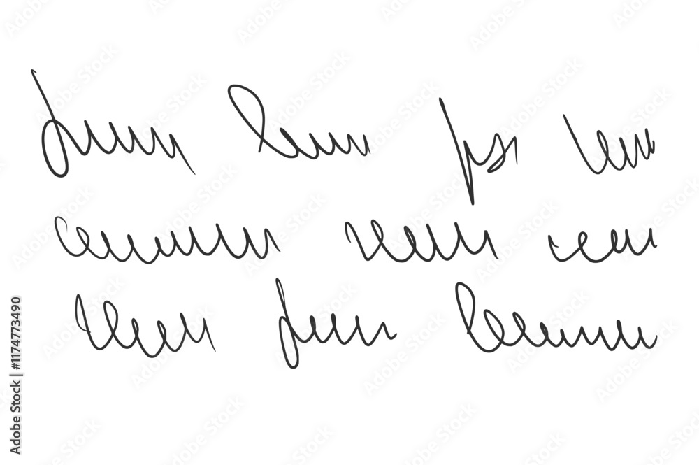 Poster handwritten scribble letter. freehand indecipherable text note. unreadable doodle write by pen isola