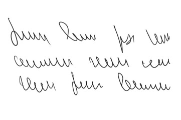 Handwritten scribble letter. Freehand indecipherable text note. Unreadable doodle write by pen isolated on white background. Illegible cursive script message. Vector hand drawn draft illustration.