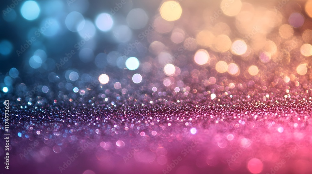 Aufkleber vibrant and shimmering glitter texture background with twinkling lights and bokeh effect perfect for