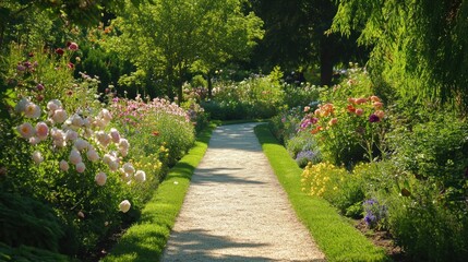 A Serene Garden Path in Bloom