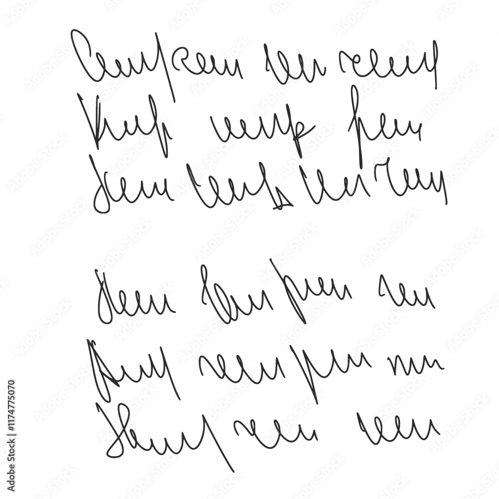 Fototapete handwritten scribble poem letter. freehand text verse note. unreadable doodle rough draft write by p