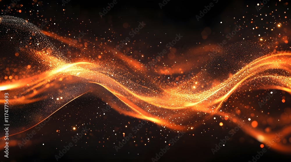 Poster mesmerizing cosmic waves of glowing particles and radiant energy fill the frame creating a hypnotic 