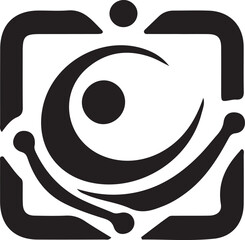 Modern abstract symbol logo icon design as a silhouette depiction of a mascot emblem of a large growing company