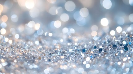 Sparkling shimmering frozen crystals and glitter against a dazzling icy frosty backdrop creating a luxurious glamorous and festive atmosphere perfect for holiday more