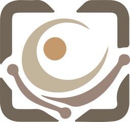 Modern abstract symbol logo icon design as a silhouette depiction of a mascot emblem of a large growing company