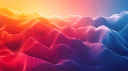 Obraz premium A visually stunning abstract landscape featuring a surreal dreamlike scene of undulating swirling mountainous waves in a captivating vibrant color gradient