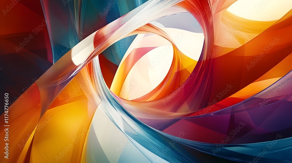 Poster captivating abstract digital artwork featuring a mesmerizing display of fluid swirling shapes and vi