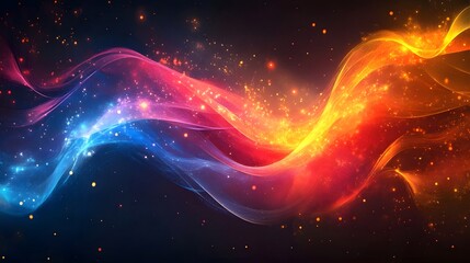 Obraz premium Captivating Cosmic Energies Luminous Galactic Swirls of Vibrant Digital a Mesmerizing Interplay of Light Motion and Color in an Otherworldly Futuristic Realm