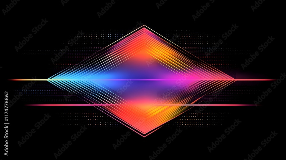 Aufkleber captivating abstract digital featuring a vibrant prismatic geometric graphic backdrop with dynamic g
