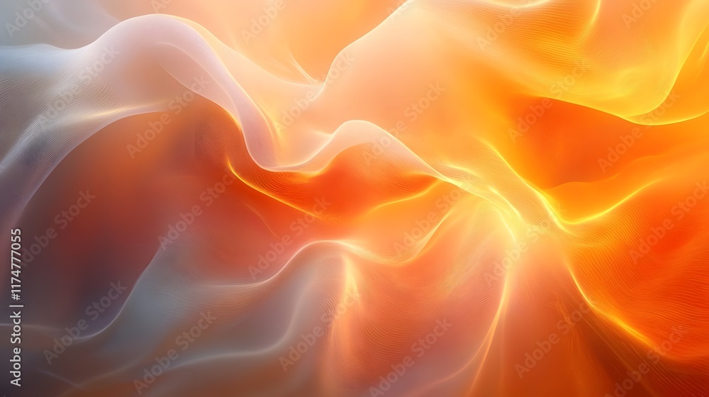Aufkleber glowing fluid abstract design with dynamic swirling lines and captivating textured aesthetics creati