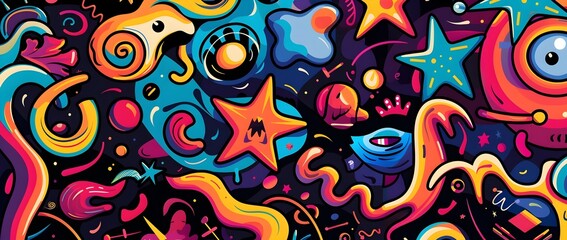 Vibrant Cosmic Kaleidoscope of Imagination and Fantasy