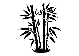 Obraz premium Bamboo Silhouette Vector Illustration