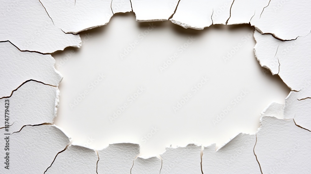 Poster cracked surface frame: abstract textured background with cracked paint creating a unique frame. perf