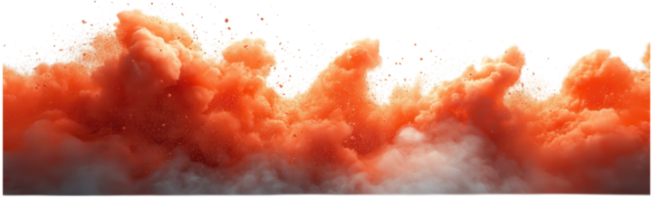 Dynamic explosion against a stark white backdrop, emphasizing contrast and energy in a minimalistic composition