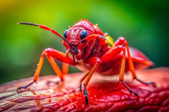 Close-up Macro Shot of a Bug Bite with Bokeh Background - Red, Swollen Skin