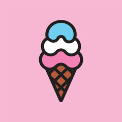 Ice Cream Logo Vector Illustration