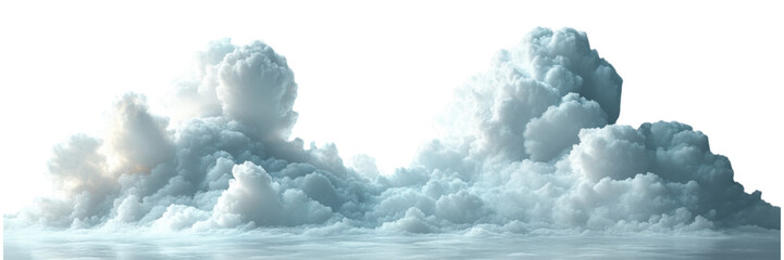 Serene White Clouds, soft billowy clouds against a pristine white backdrop, evoking a sense of tranquility and openness