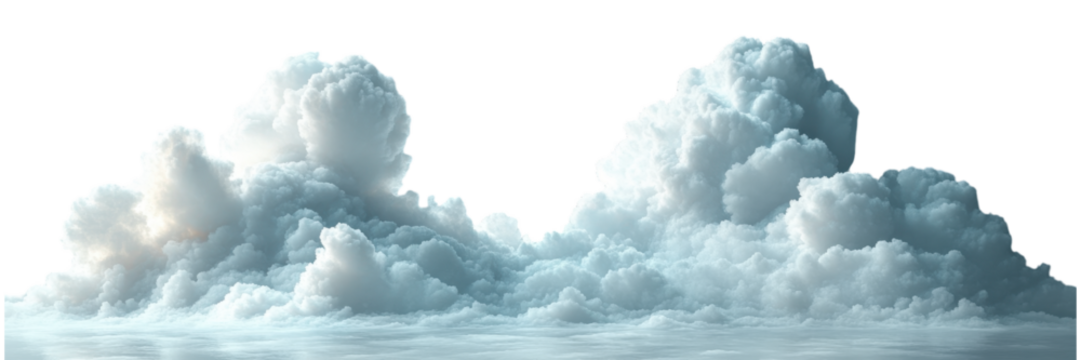 Serene White Clouds, soft billowy clouds against a pristine white backdrop, evoking a sense of tranquility and openness