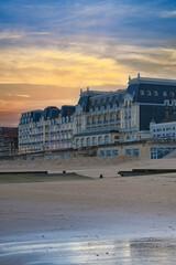 Cabourg, typical city in normandy, luxury houses on the beach
