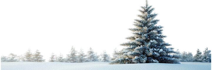 Fototapeta premium Minimalist Christmas tree on a pristine white backdrop, embodying festive simplicity and elegance