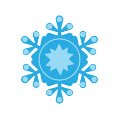 Blue Snowflake Vector Illustration for Winter Themes