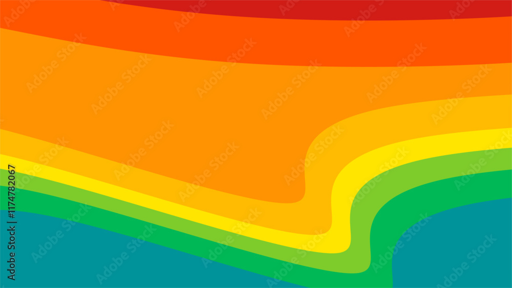 Poster abstract colorful wavy shape background dynamic shape design vector illustration. rainbow background