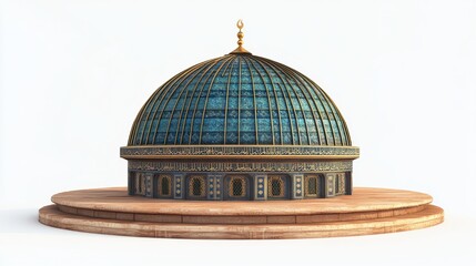 Obraz premium The Dome of the rock, Al-Aqsa Mosque, Jerusalem , Palestine.isolated on white 