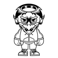Mascot character design cartoon kappa outline