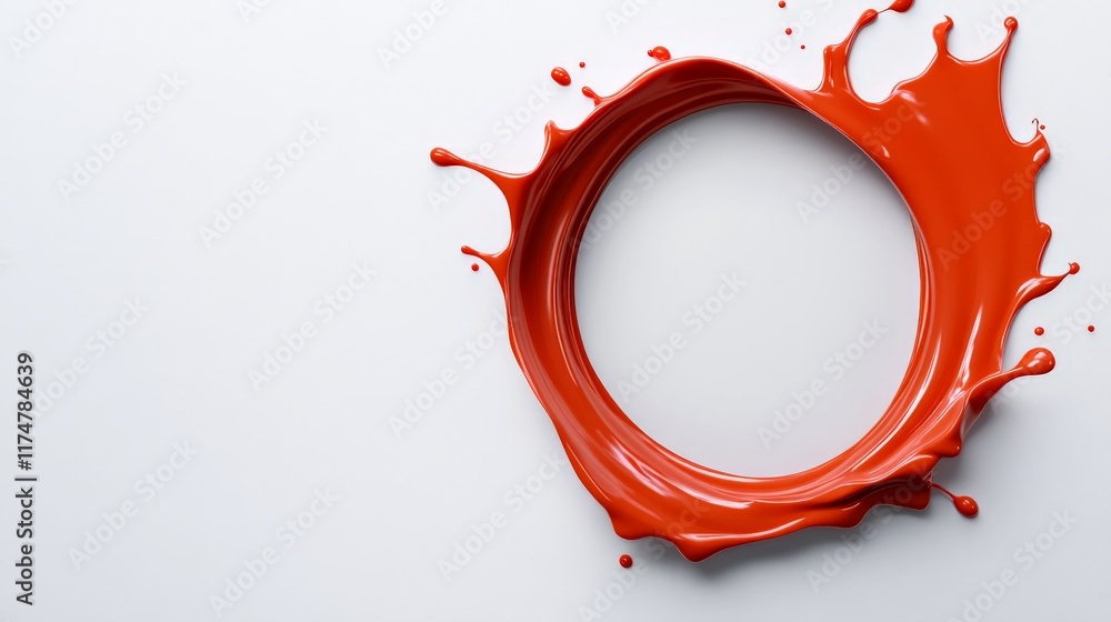 Poster liquid circle: abstract orange paint splash. dynamic and vibrant, this image features a circular spl