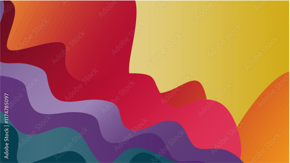 Aufkleber abstract colorful wavy shape background dynamic shape design vector illustration. rainbow background