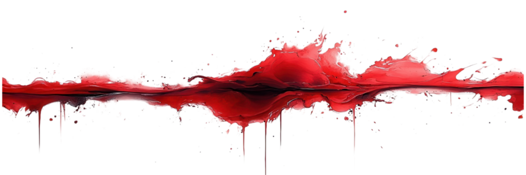 Minimalist blood splatter on a stark white backdrop, creating a stark contrast that evokes a sense of intrigue and tension.