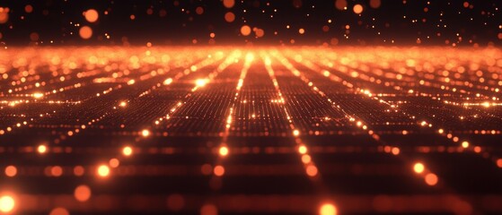 Fototapeta premium Vibrant Abstract Background with Glowing Particles and Grid Design