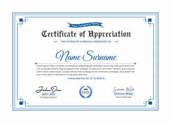 Certificate of Appreciation Template Design