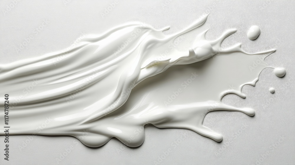 Poster abstract white liquid swirl: a mesmerizing close-up of a white liquid, swirling and flowing in an ab