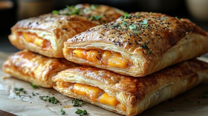Golden Baked Cheese Pastry Squares: A Delicious Treat