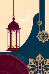 Ramadan Kareem Wishes on Decorative Islamic Themed Background