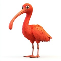 Obraz premium Joyous 3D image of a playful Scarlet Ibis.