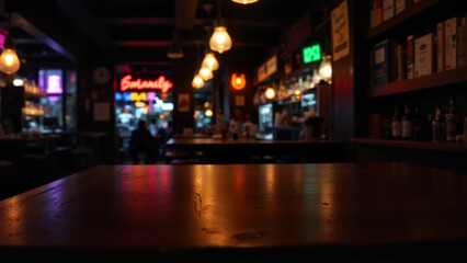 Table in the pub. The second plan is blurry.