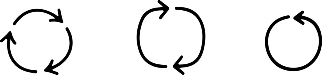 circle arrow icon isolated on white background