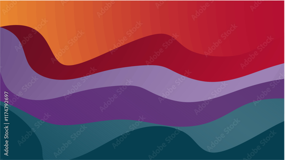 Poster abstract colorful wavy shape background dynamic shape design vector illustration. rainbow background