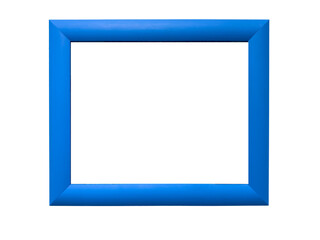 Modern picture frame. Rectangular design with a blue border, for photos, paintings. Contemporary style for gallery, museum, or interior. Flat vector illustration isolated on white background