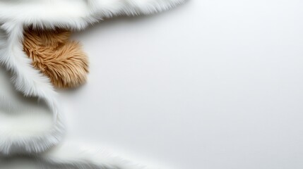 Cozy Furry Paws: A soft, fluffy blanket, with a playful dog paw peeking out from under the edge, creating a warm and inviting atmosphere, perfect for adding a touch of coziness to your designs.