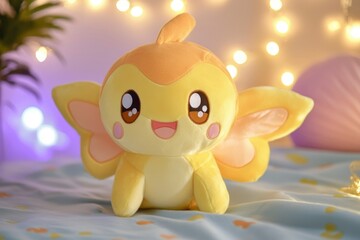 Obraz premium Adorable Yellow Plush Toy Fish With Wings